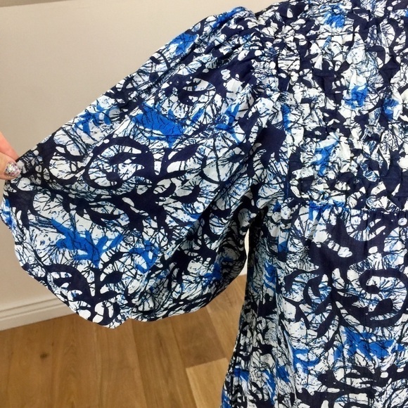 NEW Anthropologie Love the Label Andrea Blue Puff Sleeve Mini Dress - Picture 8 of 15